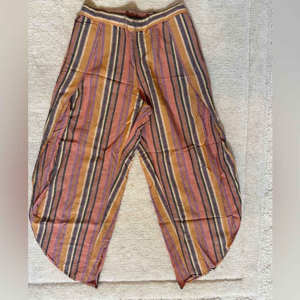 Striped linen/cotton flowy pants